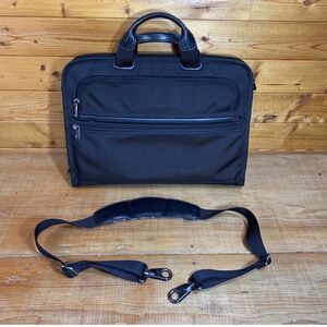 TUMI Alpha G4.4 Black Ballistic Nylon Slim Large Screen Laptop Briefcase 26111D4